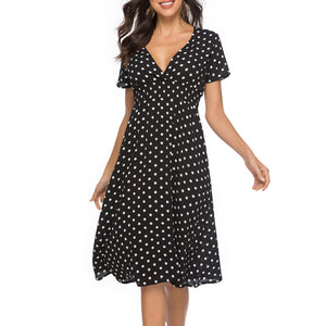Vintage Print Puff Sleeve Casual Square Collar Floral Long Dress