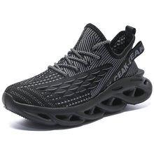 Mens Breathable Knit Round Toe Lace Up Running Shoes_3