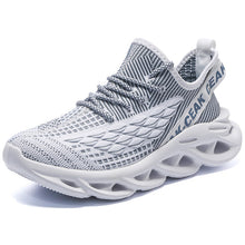 Mens Breathable Knit Round Toe Lace Up Running Shoes_5