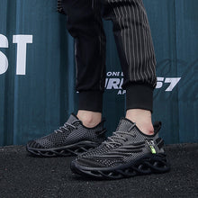 Mens Breathable Knit Round Toe Lace Up Running Shoes_6