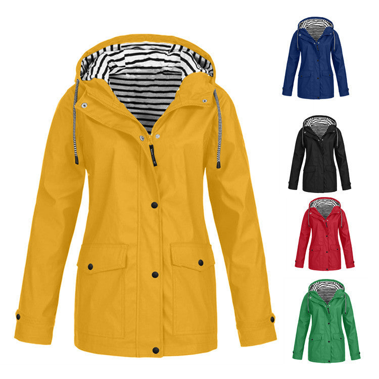 Women's Light Hooded Raincoat_0