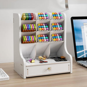 Large Capacity DIY Pen Holder Box Desktop Stationary Storage Rack_0