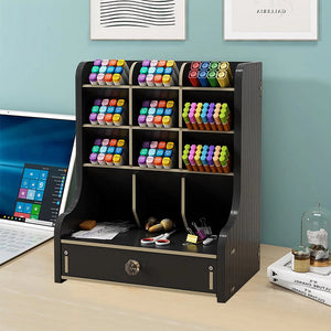 Large Capacity DIY Pen Holder Box Desktop Stationary Storage Rack_2