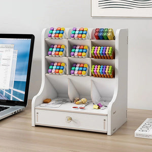Large Capacity DIY Pen Holder Box Desktop Stationary Storage Rack_3