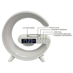 3-in-1 G-shaped Colorful RGB Wireless Charger Bluetooth Speakers_9