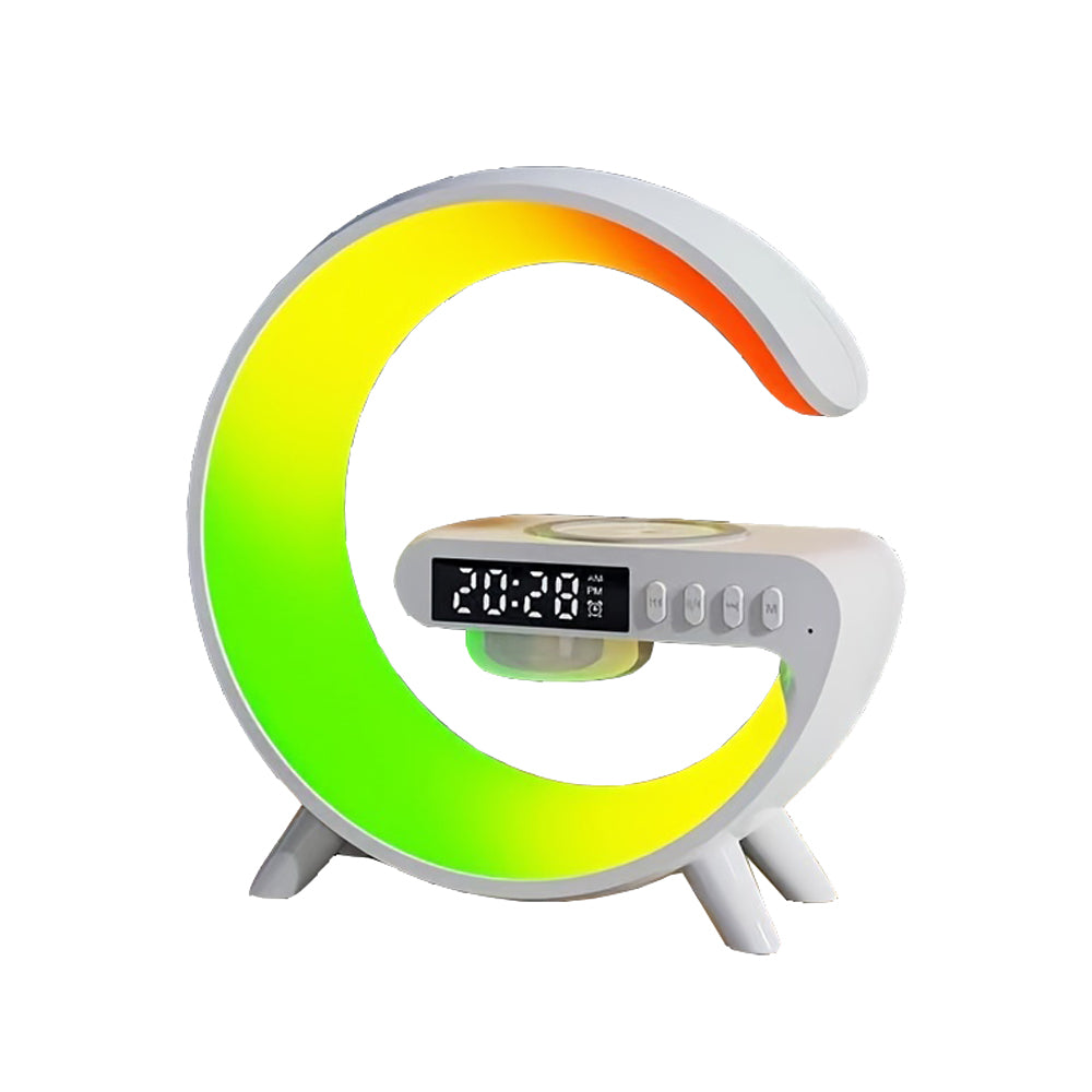 3-in-1 G-shaped Colorful RGB Wireless Charger Bluetooth Speakers_0