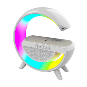 3-in-1 G-shaped Colorful RGB Wireless Charger Bluetooth Speakers_1