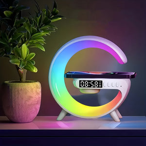 3-in-1 G-shaped Colorful RGB Wireless Charger Bluetooth Speakers_3