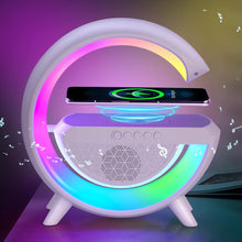3-in-1 G-shaped Colorful RGB Wireless Charger Bluetooth Speakers_4