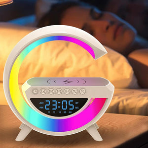 3-in-1 G-shaped Colorful RGB Wireless Charger Bluetooth Speakers_5