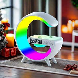3-in-1 G-shaped Colorful RGB Wireless Charger Bluetooth Speakers_7