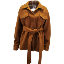 Women's Vintage Lapel Button Down Woolen Coat_11
