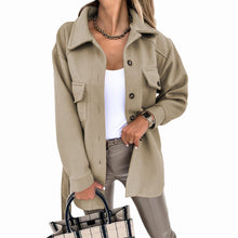 Women's Vintage Lapel Button Down Woolen Coat_0