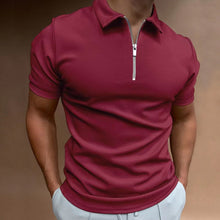 Simple Zip Polo Shirt For Men_1