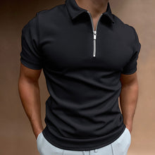 Simple Zip Polo Shirt For Men_3