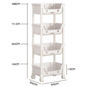 Storage Trolley Toy Rack Bookshelf Organizer Closet Snack_7