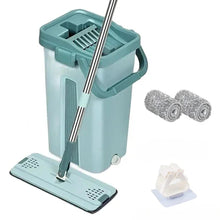 Wet or Dry Usage Hands-Free Mopping System with Bucket and Microfiber Pads_12