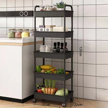 Multi-Layer Floor Standing Mobile Storage Trolley Rack_3