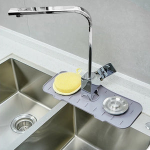 Silicone Faucet Handle Drip Catcher Tray Mat Dish Soap Sponge Holder_2