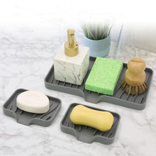 Silicone Drain Soap Box Anti-slip Sink Tray_0