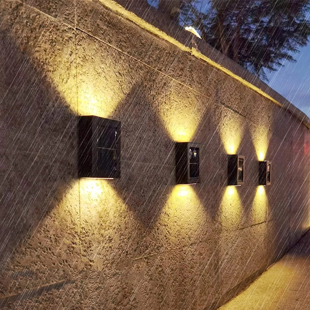 Solar Powered Up and Down Spot Lights Outdoor Wall Light_0