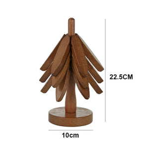 Tree Design Stand Wooden Anti Scald Heat Resistant Table Mat Coaster_7