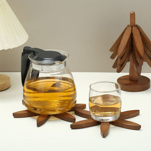 Tree Design Stand Wooden Anti Scald Heat Resistant Table Mat Coaster_2
