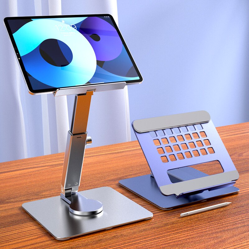 Aluminum Tablet Stand 360°Rotating Folding Adjustable Desk Holder_0