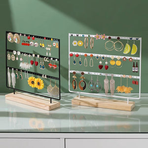 3-Tiers 69 Holes Metal Jewelry Storage Organizer Earring Display Holder_1