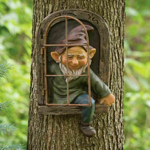 Garden Statue Elf Go Out Tree Hug Suitable for Courtyard Porch Garden Decoration_0
