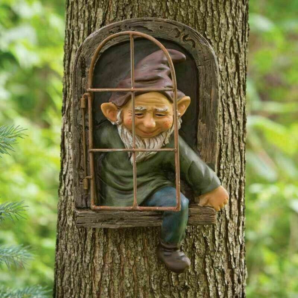 Garden Statue Elf Go Out Tree Hug Suitable for Courtyard Porch Garden Decoration_0