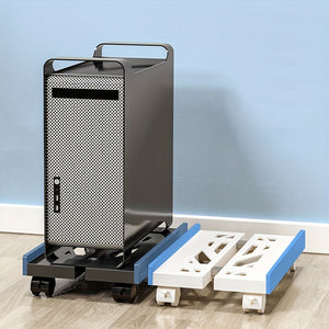 Ventilated Computer Tower Stand Mobile PC Tower Stand with 4 Caster Wheels_3
