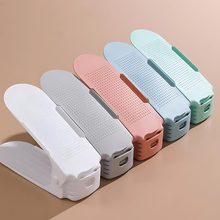 7 Pcs Double-Layer Integrated Adjustable Plastic Shoe Rack_9