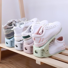 7 Pcs Double-Layer Integrated Adjustable Plastic Shoe Rack_1