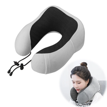 Soft Travel Pillow U Shaped Travel Memory Foam Neck Cushion_0