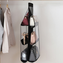 Black Foldable Oxford Cloth Handbag Storage Bag With 6 Pockets_2