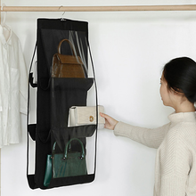 Black Foldable Oxford Cloth Handbag Storage Bag With 6 Pockets_3