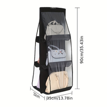 Black Foldable Oxford Cloth Handbag Storage Bag With 6 Pockets_5