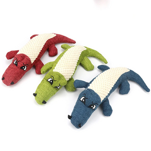 Pet Chew Toys Interactive Cartoon Plush Alligator Shape Dog Grinding Teeth Training Supplies_5