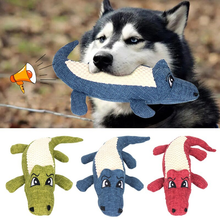 Pet Chew Toys Interactive Cartoon Plush Alligator Shape Dog Grinding Teeth Training Supplies_0