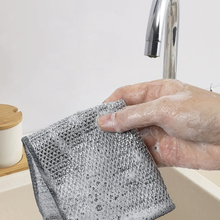 Non-Scratch Iron Microfiber Mesh Dishrag Washing Pot Rags Kitchen Towel_2