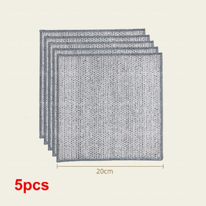Non-Scratch Iron Microfiber Mesh Dishrag Washing Pot Rags Kitchen Towel_5