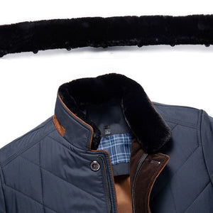 Warmth and Leisure Men's Standing Collar Cotton Jacket_5