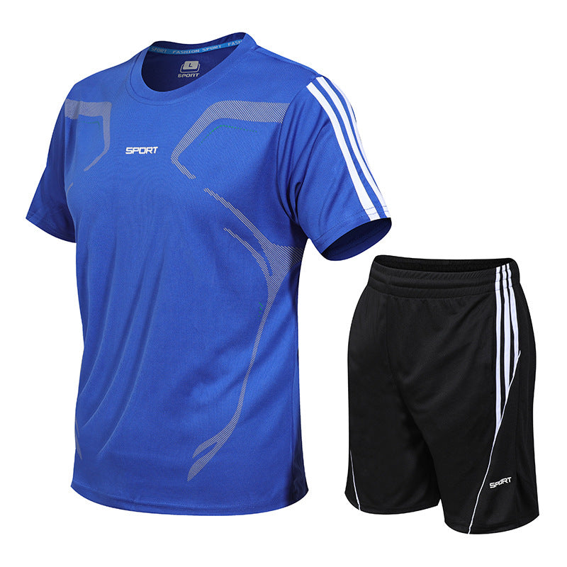Universal Gym Training Marathon Workout Athletic Sets with Short and T-shirt_0