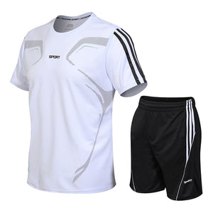 Universal Gym Training Marathon Workout Athletic Sets with Short and T-shirt_2