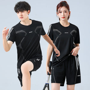 Universal Gym Training Marathon Workout Athletic Sets with Short and T-shirt_4