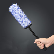 Plush Car Wheel Hub Brush Anti-Slip Plastic Handle_3