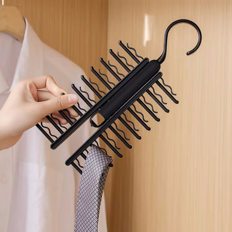 360 Degree Rotating Household Adjustable Tie Storage Rack_0