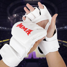Half Finger Leather Cushion Boxing Training Gloves_4
