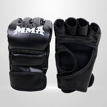 Half Finger Leather Cushion Boxing Training Gloves_2